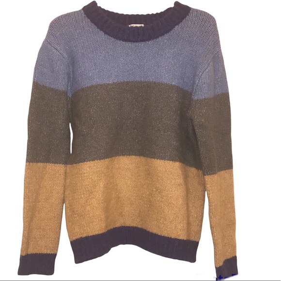 York & Hudson Colorblock Striped Sweater Alpaca Blend Size Large - Picture 2 of 15